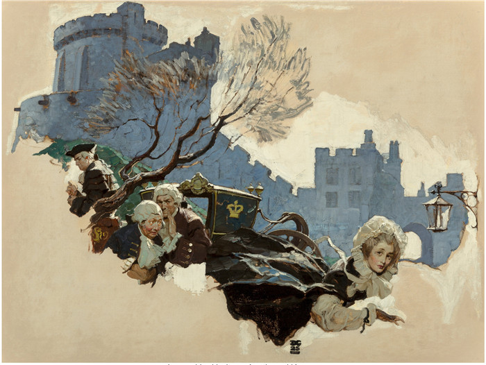 迪恩·康威尔(Dean Cornwell)作品-精致的佩迪塔The Exquisite Perdita, 1925年