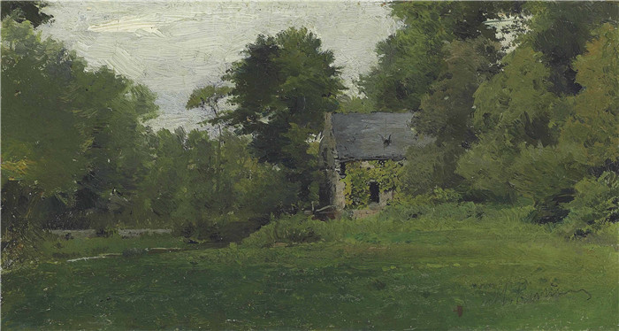 列宾（Ilya Repin）高清作品-磨坊veules les roses le moulin des cressonnieres