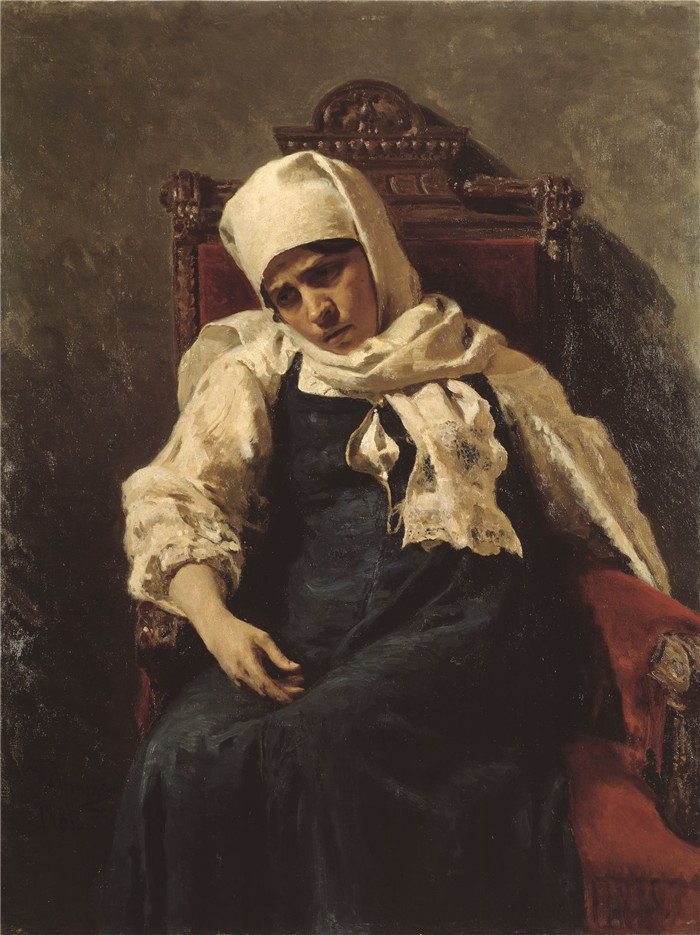 列宾（Ilya Repin）高清作品-Strepetova as Elizabeth
