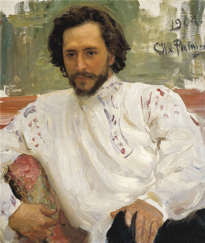 列宾（Ilya Repin）高清作品-作者列昂尼德·安德烈耶夫的肖像