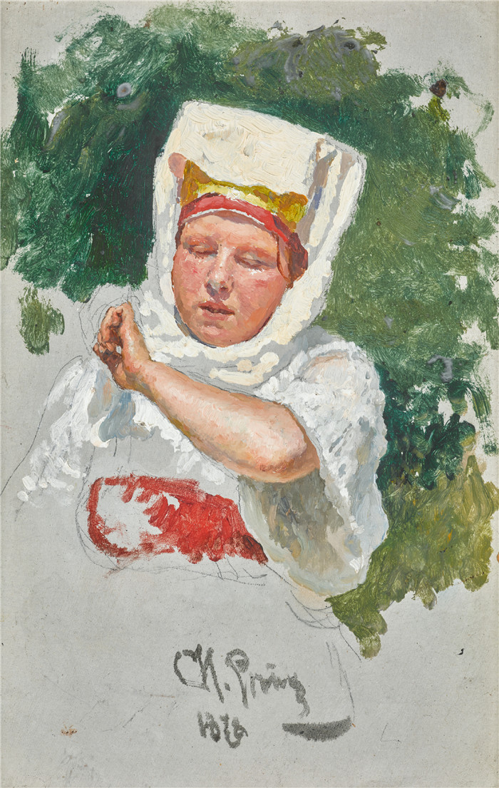 列宾（Ilya Repin）高清作品-橡树林加工Study for Procession in an Oak Forest