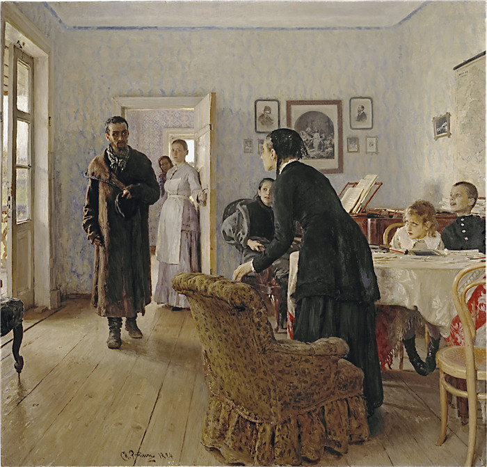 列宾（Ilya Repin）高清作品-意外访客Unexpected visitors