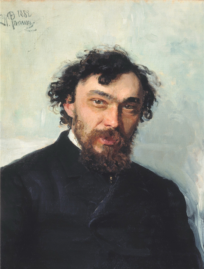 列宾（Ilya Repin）高清作品-艺术家 Ivan P. Pohitonov 的肖像
