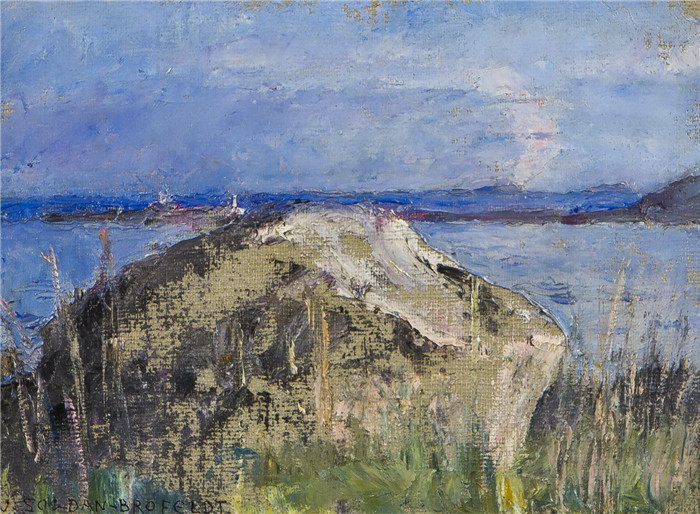 布罗费尔特(Venny Soldan-Brofeldt)作品-岸边的岩石Rock on the shore
