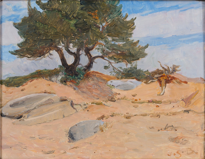 布罗费尔特(Venny Soldan-Brofeldt)作品-巴赫河上的树TREE ON THE BAECH