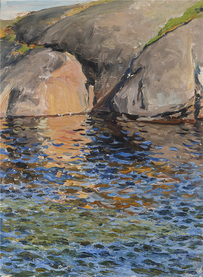 布罗费尔特(Venny Soldan-Brofeldt)作品-岸边的岩石