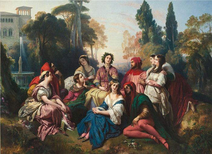 《德卡梅隆,1837年》弗朗兹·萨维尔·温特豪德(Franz Xaver Winterhalter)作品