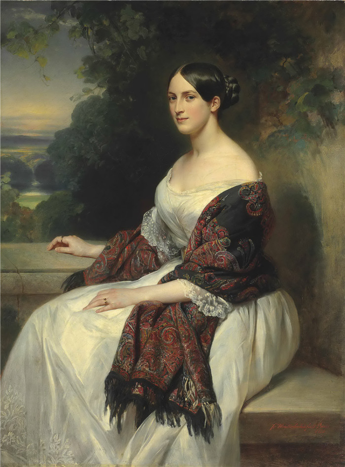 《阿克曼夫人肖像》弗朗兹·萨维尔·温特豪德(Franz Xaver Winterhalter)作品