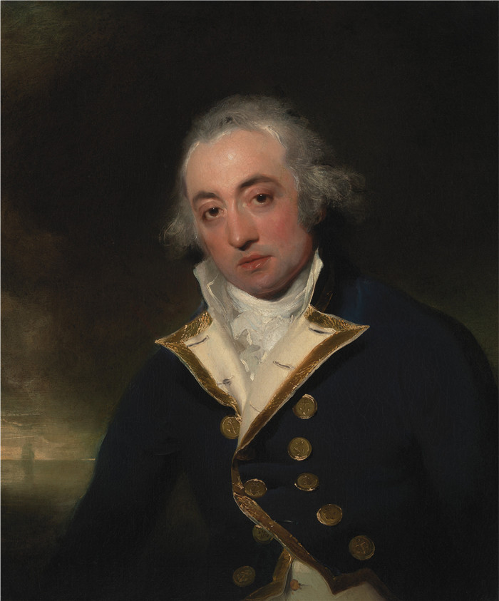 《Admiral John Markham》托马斯·劳伦斯（Thomas Lawrence）作品-Thomas Lawrence肖像画 001