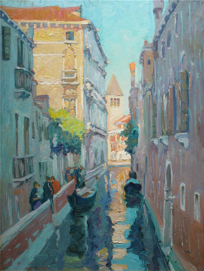 《意大利威尼斯运河》简·彼得森(Jane Peterson)高清作品-Canal, Venice, Italy