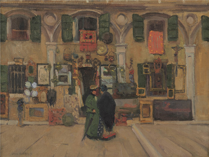 《古董店,威尼斯A》简·彼得森(Jane Peterson)高清作品-ntiques Shop, Venice