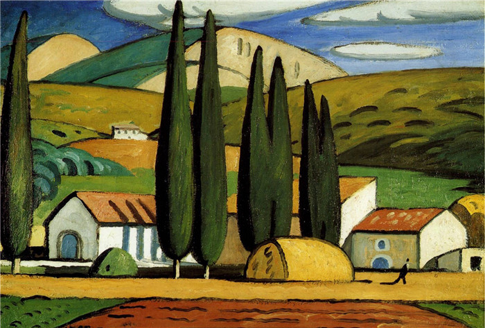 《景观、房屋和塞浦路斯》马蒂厄·韦德兰（Louis-Mathieu Verdilhan）作品