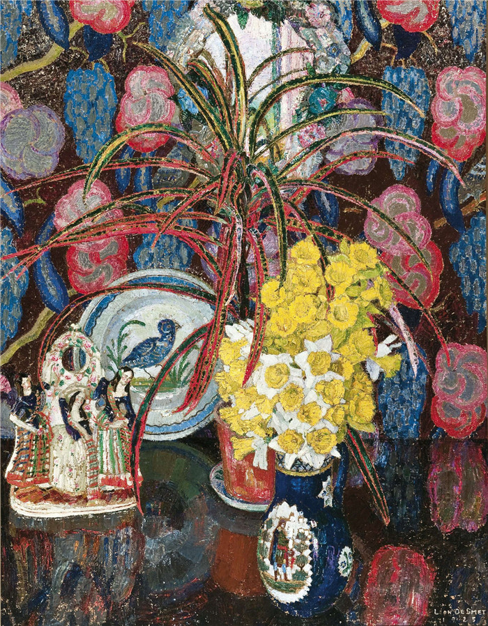 《静物》莱昂·德·斯梅特(Léonde Smet)作品-Still life, 1925