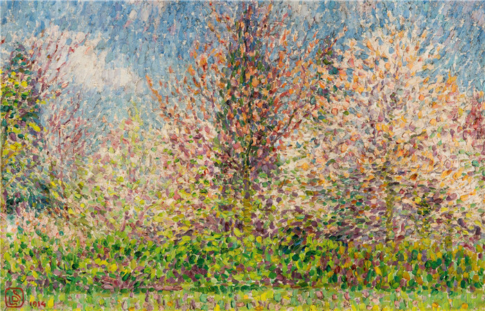 《开花的树》莱昂·德·斯梅特(Léonde Smet)作品-Flowering Trees, 1914