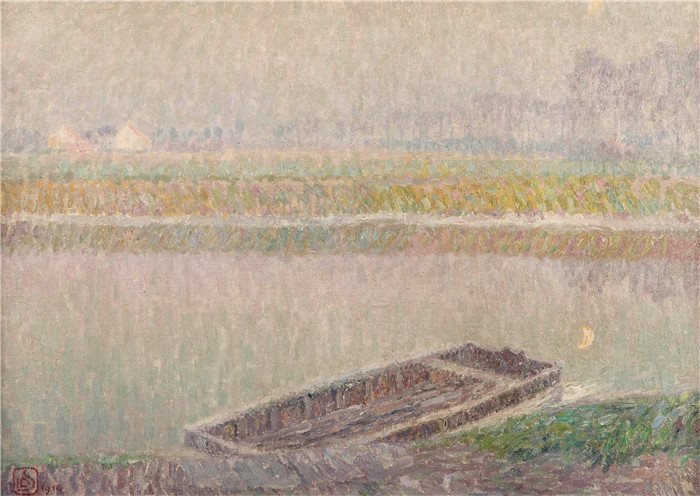 《莱伊河附近的清晨》莱昂·德·斯梅特(Léonde Smet)作品-Early morning near the River Leie, 1914