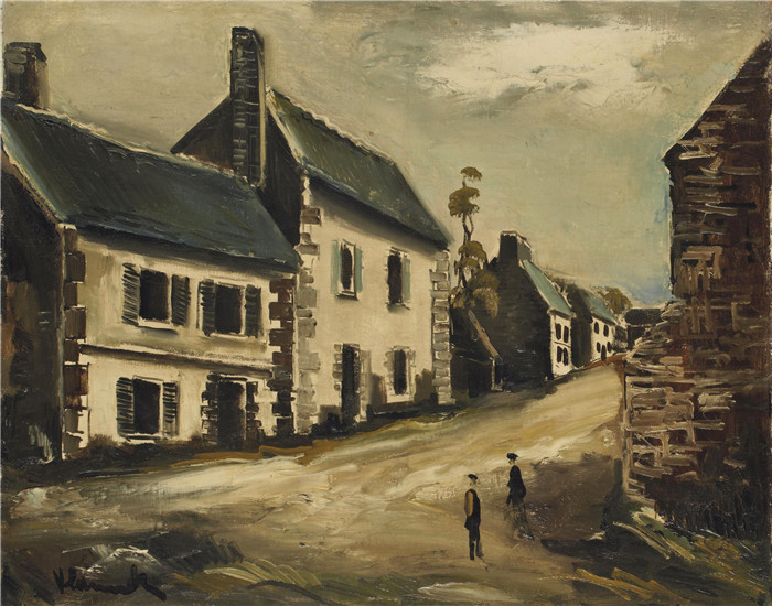 《风景画》莫里斯·德·弗拉明克(Maurice De Vlaminck)作品-paysage (2)