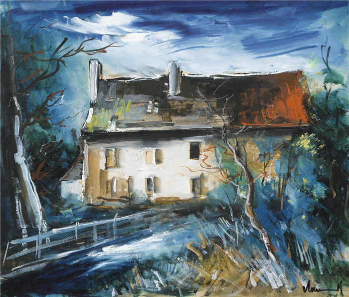 《风景之家》莫里斯·德·弗拉明克(Maurice De Vlaminck)作品-maison au landscape