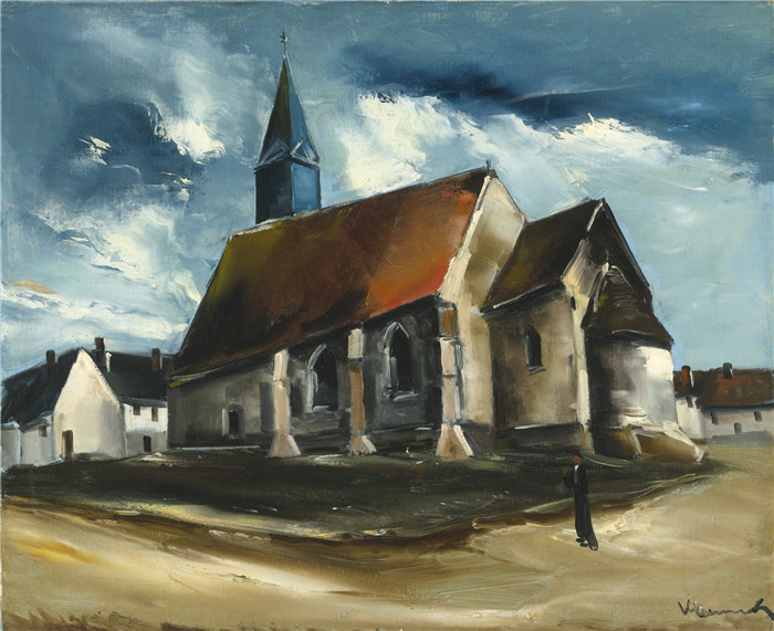 《景观教堂》莫里斯·德·弗拉明克(Maurice De Vlaminck)作品-ég landscape