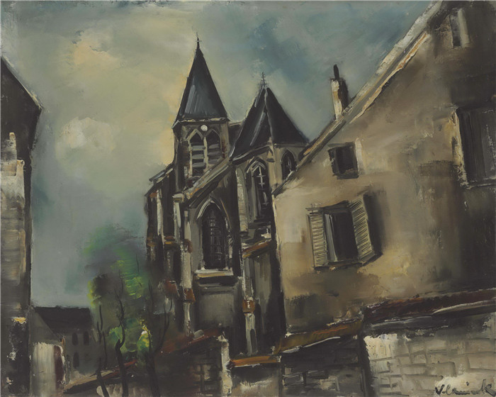 《莱格里斯风景》莫里斯·德·弗拉明克(Maurice De Vlaminck)作品-leglise