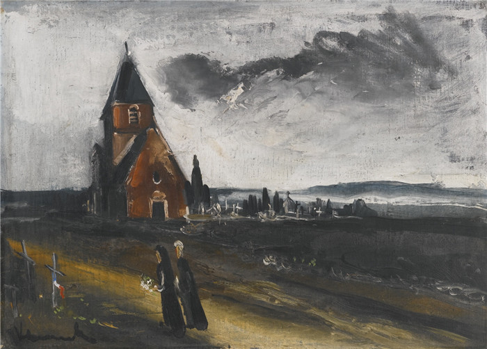 莫里斯·德·弗拉明克(Maurice De Vlaminck)作品-祭奠en pay figures