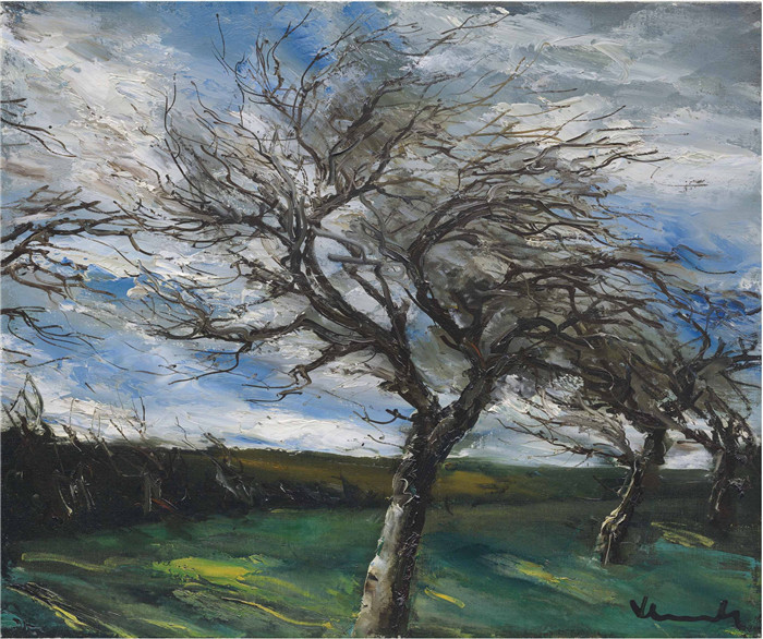 《树子景观》莫里斯·德·弗拉明克(Maurice De Vlaminck)作品-paysage dautomne