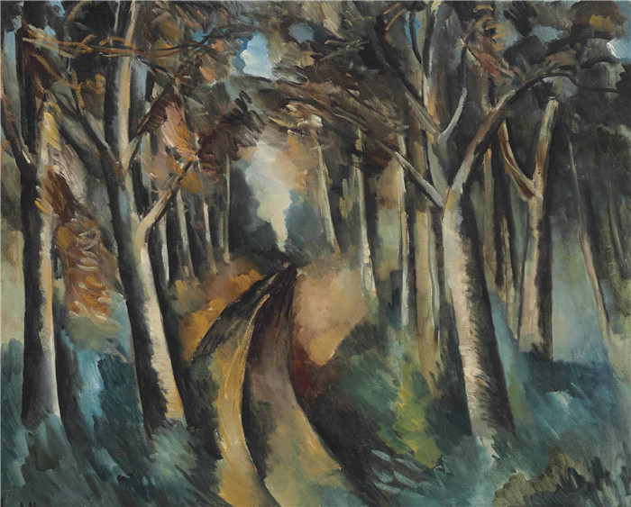 《森林木材》莫里斯·德·弗拉明克(Maurice De Vlaminck)作品-bois a la jonchere