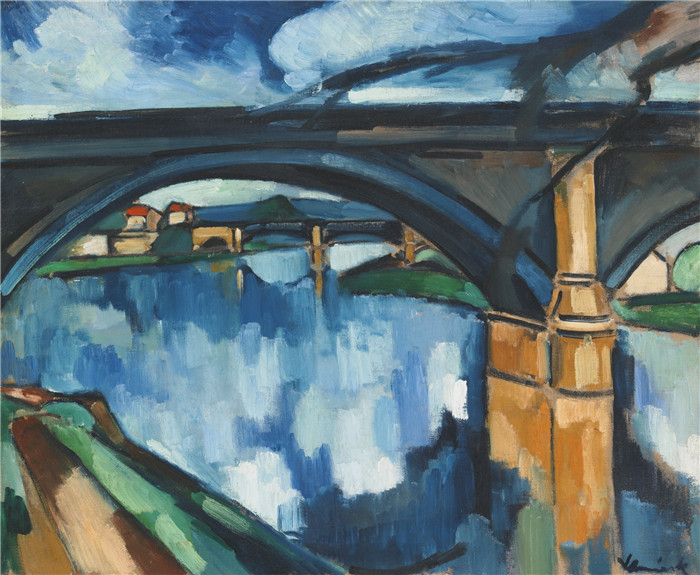 《塞纳河 LA SEINE à CHATOU》莫里斯·德·弗拉明克(Maurice De Vlaminck)作品