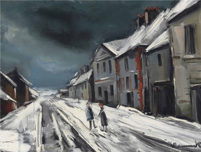 《通往韦尔内尔的道路》莫里斯·德·弗拉明克(Maurice De Vlaminck)作品-route a verneuil