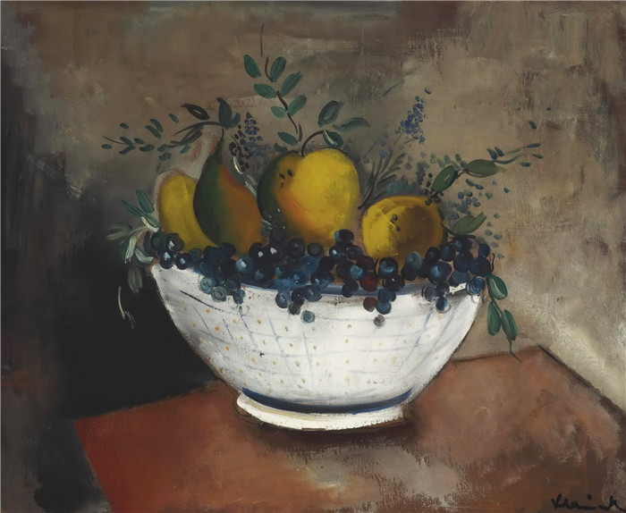 《水果杯》莫里斯·德·弗拉明克(Maurice De Vlaminck)作品-coupe de fruits