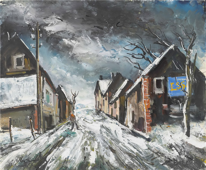 《雪街》莫里斯·德·弗拉明克(Maurice De Vlaminck)作品-rue de neige