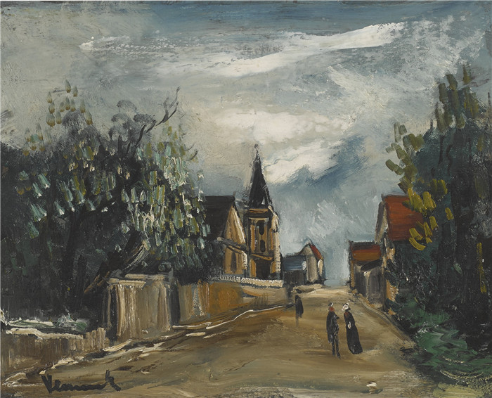 《尚蒂利郊区》莫里斯·德·弗拉明克(Maurice De Vlaminck)作品-ENVIRONS DE CHANTILLY
