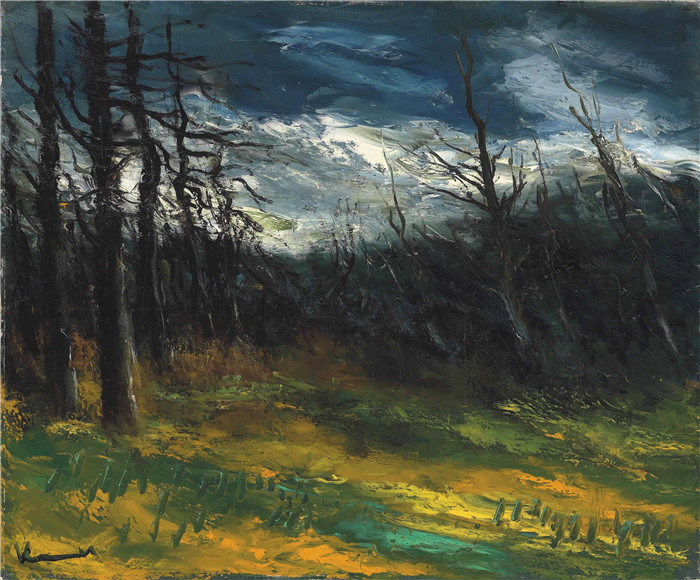 《森林和暴风雨的天空》莫里斯·德·弗拉明克(Maurice De Vlaminck)作品-foret et ciel orageux