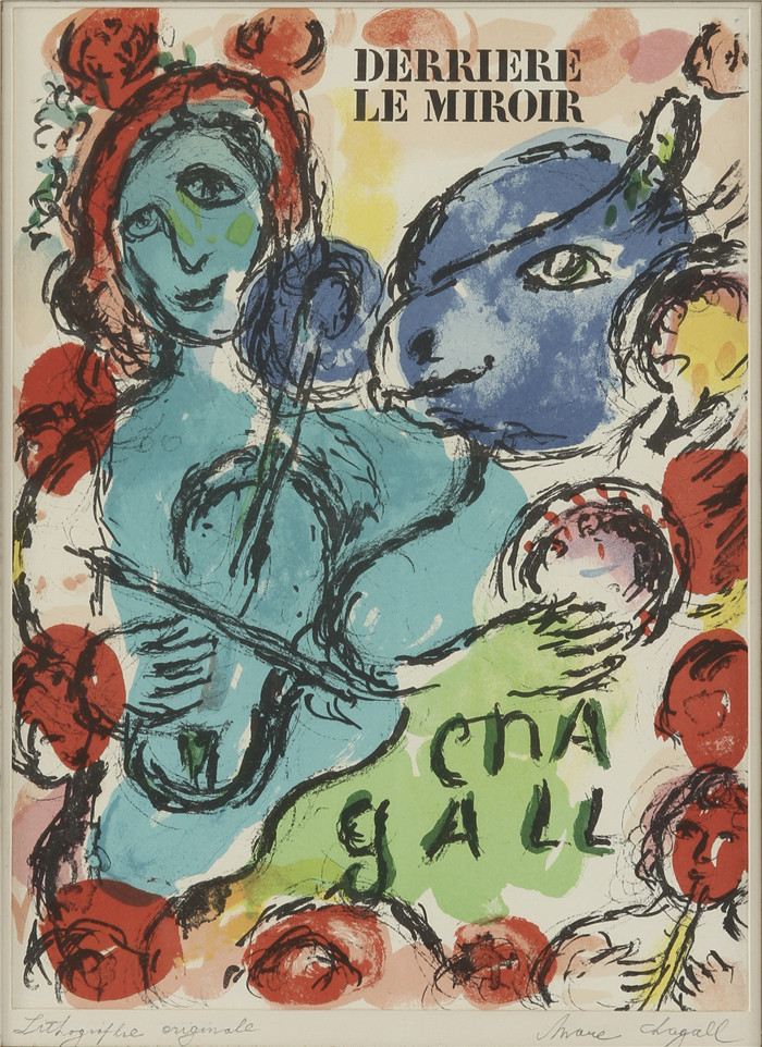 《镜子后面》马克·夏加尔(Marc Chagall)作品-efter, grafiskt blad ur boken Derriere le miroir