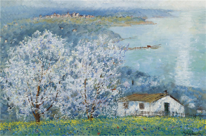 《海边的房子》米歇尔·卡斯切拉(Michele Cascella)作品-House by the Sea