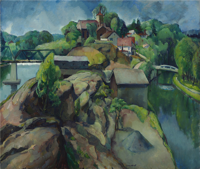 《两河 1917年》莱昂·克罗尔(Leon Kroll)高清作品-Two Rivers