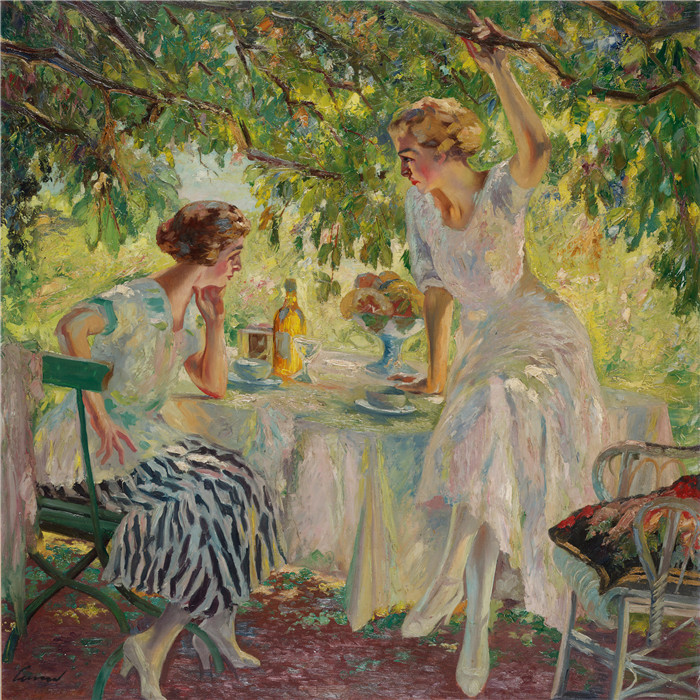 《下午茶》爱德华·库柯(Edward Cucuel)作品 - Afternoon Tea