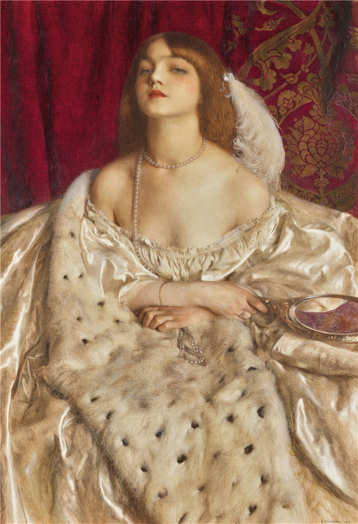 《年轻公爵夫人》弗兰克·卡多根·库珀(Frank Cadogan Cowper)作品-The Young Duchess signed and dated l.r. F.C. COWPER 1917