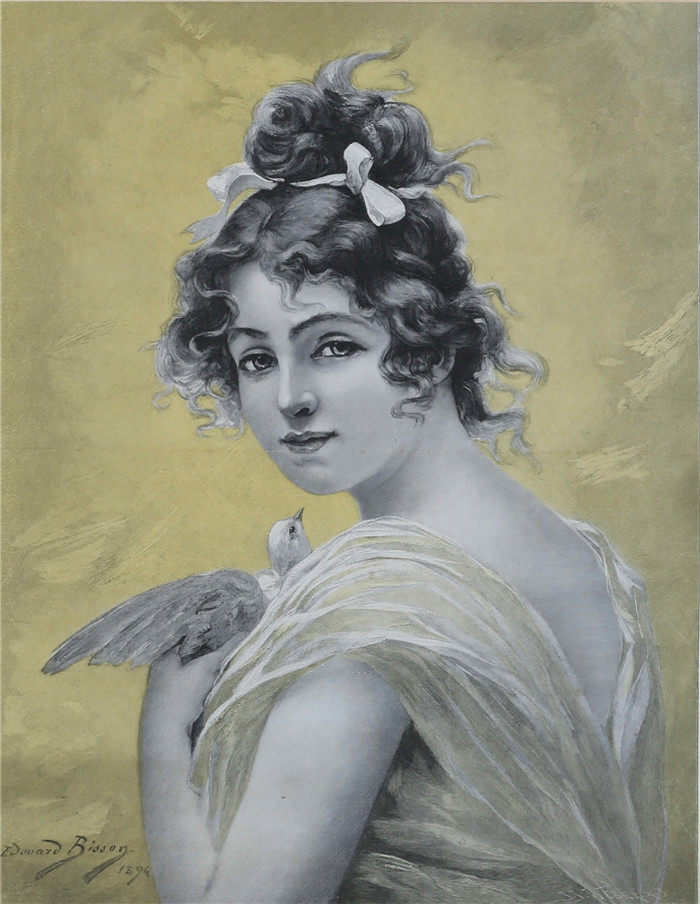 《纯真》爱德华·比松（Edouard Bisson）作品-poster, Innocence Gustaf Chelius Förlag late 19th