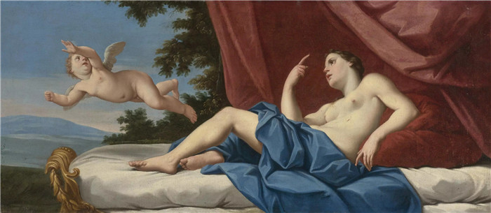 《丘比特逃离受伤的维纳斯》弗朗西斯切尼(Marcantonio Franceschini)作品-Cupid Fleeing from the Wounded Venus