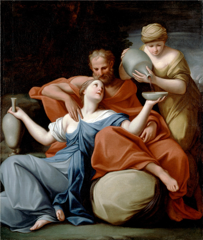 《罗得和他的女儿们》弗朗西斯切尼(Marcantonio Franceschini)作品-Lot and his Daughters