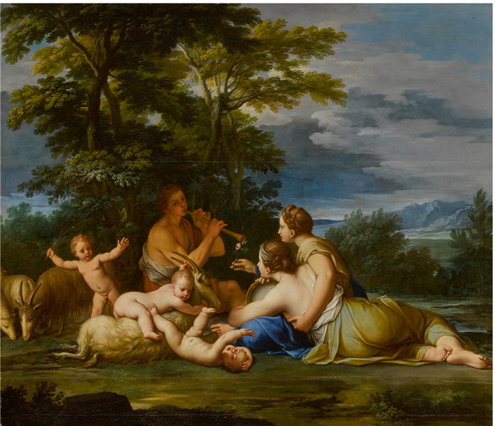 《牧羊人在吹笛子》弗朗西斯切尼(Marcantonio Franceschini)作品
