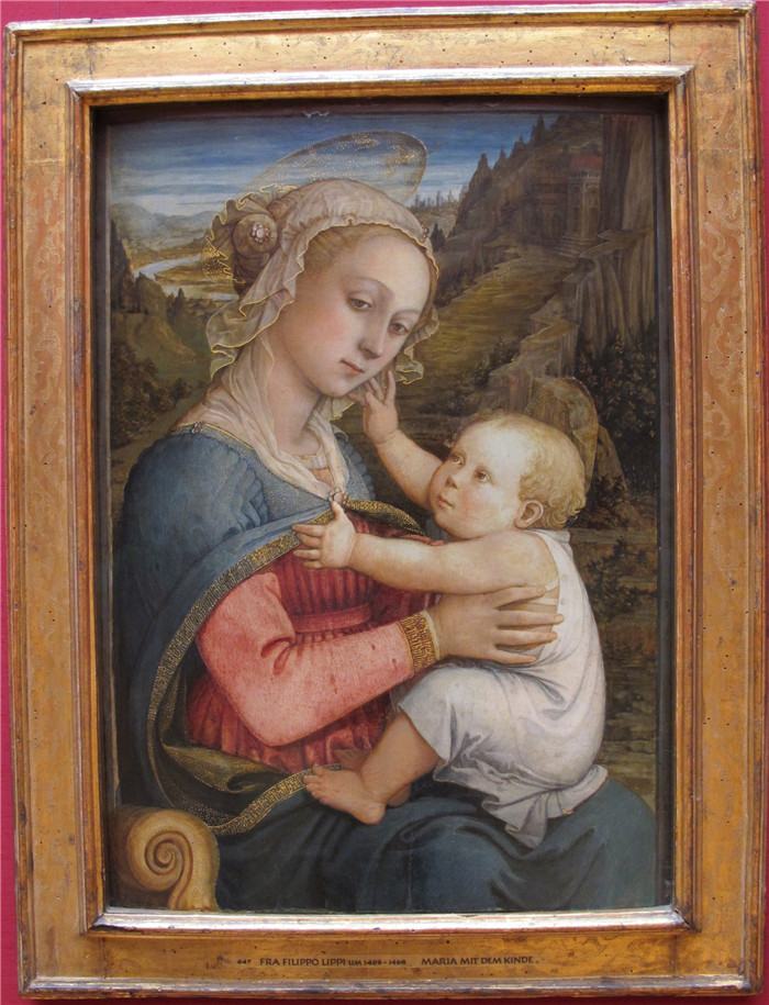 《麦当娜与孩子》菲利皮诺·利皮(Filippino Lippi)作品-madonna col bambino, monaco