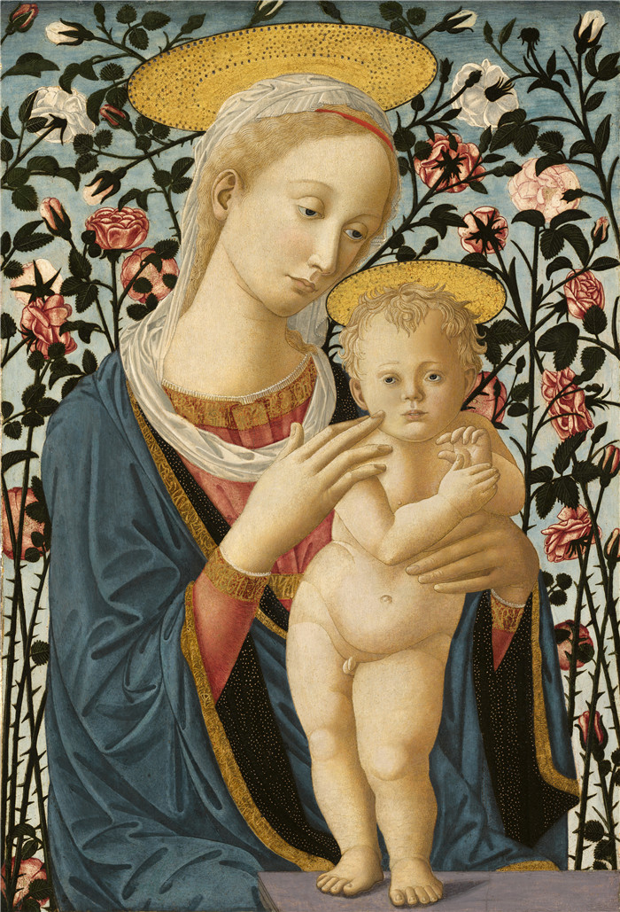 《麦当娜和孩子》菲利皮诺·利皮(Filippino Lippi)作品-Follower of and Pesellino, Madonna and Child A14718