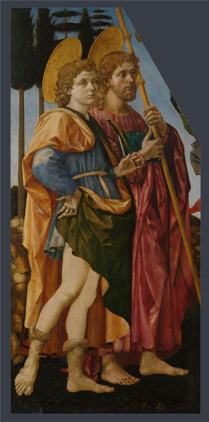 《圣妈妈和詹姆斯》菲利皮诺·利皮(Filippino Lippi)作品-Saints Mamas and James