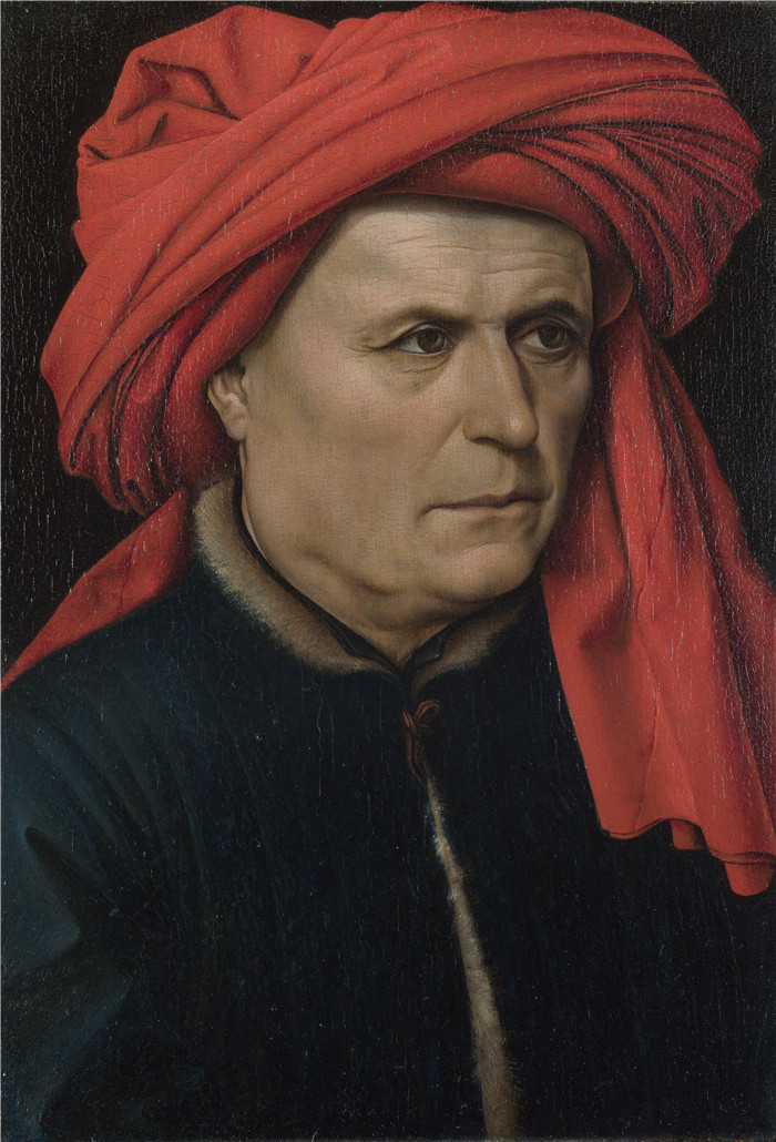 《一个男子》罗伯特·坎平(Robert Campin)作品-A Man about 1435, Robert Campin