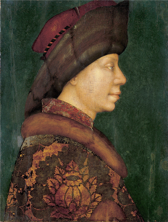 皮萨内洛（Pisanello）高清作品-肖像Portrait of Man, Genoa, 1433