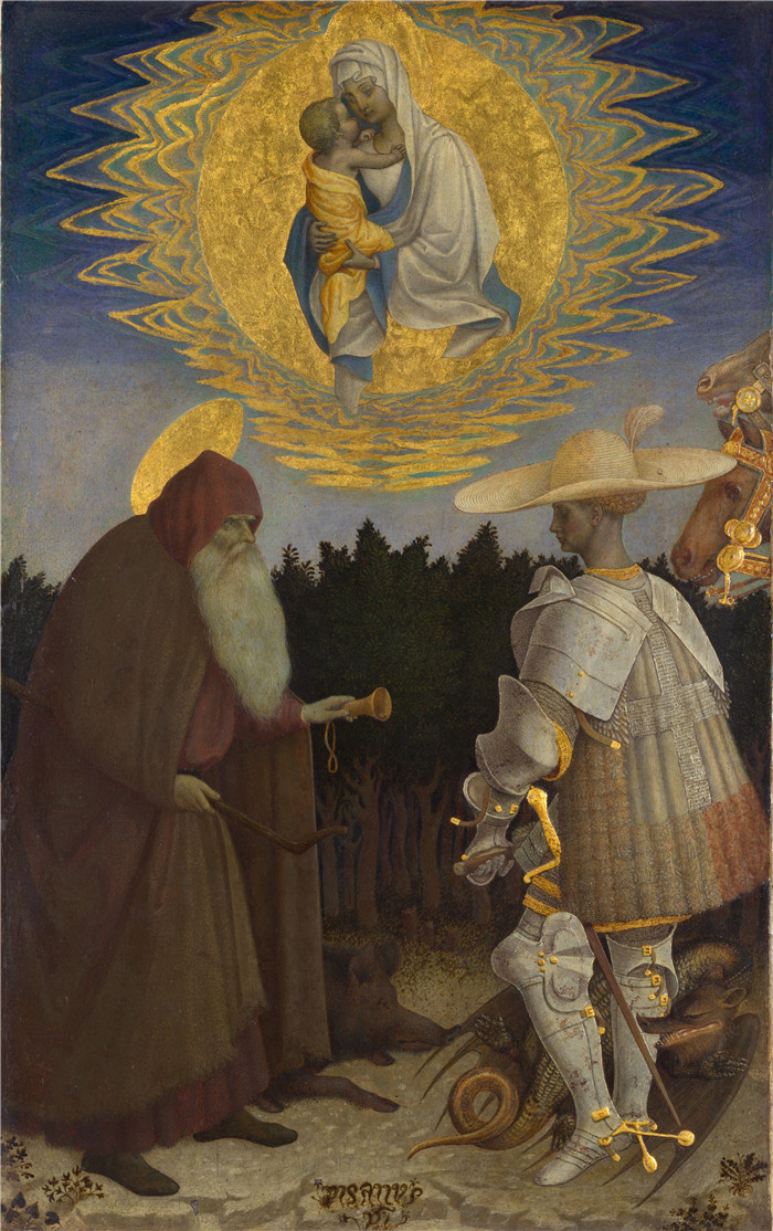 《圣母与圣婴》皮萨内洛（Pisanello）高清作品-The Virgin and Child with Saints, 1445