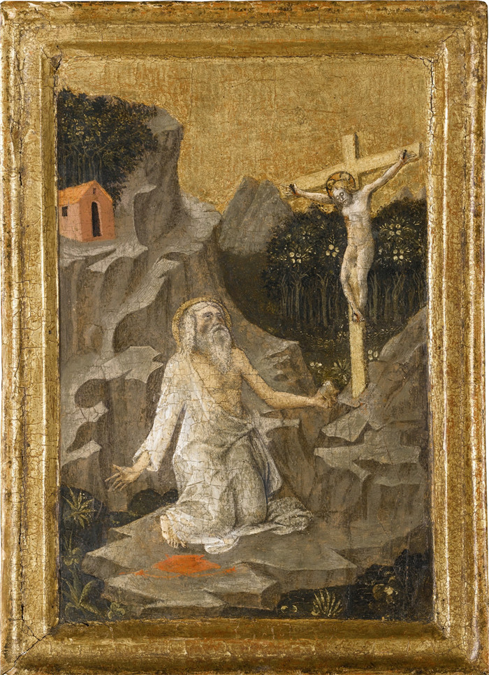 《荒野中的圣杰罗姆》雅各布·贝里尼(Jacopo Bellini)作品-Saint Jerome in the wilderness, 1460