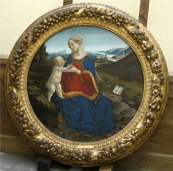《《圣母子与小子》》弗朗切斯科·博蒂奇尼（Francesco Botticini）作品