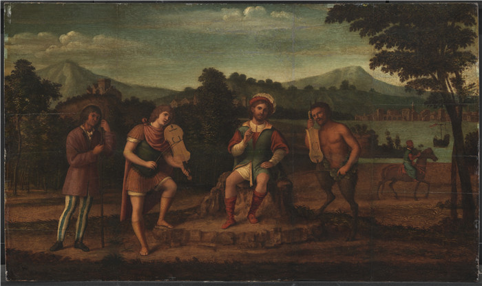 西玛·达·科内利亚诺(Cima da Conegliano)高清作品-阿波罗和马西亚斯之间的音乐比赛